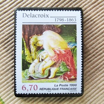 フランス　美術切手ブローチ6175の画像