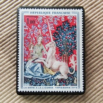 フランス　美術切手ブローチ6182の画像