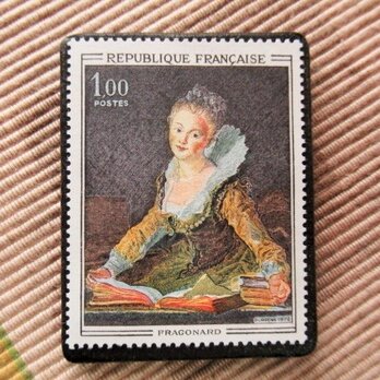 フランス　美術切手ブローチ6185の画像