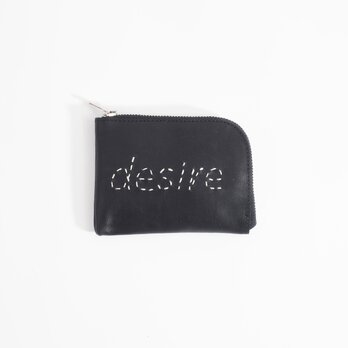 cow leather wallet [desire]（黒）11×8/小銭入れ/カード入れ/sw001dの画像