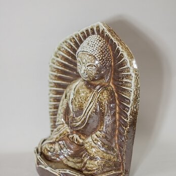 自然釉焼締阿弥陀如来座像の画像