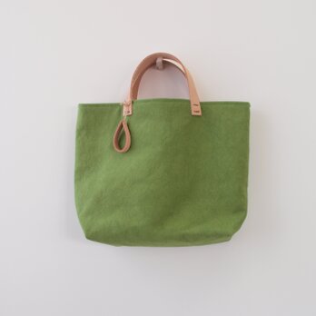 『ご予約品』永山様手染め帆布トートバッグMサイズ　□草緑色□の画像