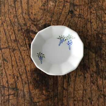 色絵12角　豆皿　フジ