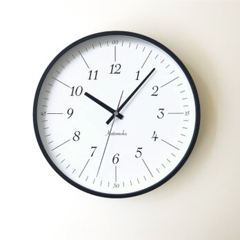 KATOMOKU plywood clock 18 km-110BLRC ブラック 電波時計 連続秒針の画像