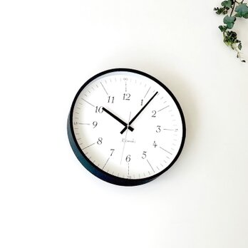 KATOMOKU plywood clock 18 ブラック km-110BK 掛け時計 木製 曲げわっぱの画像