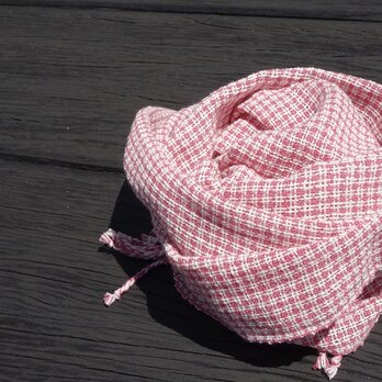 手織りコットンストール・・ローズピンクの画像