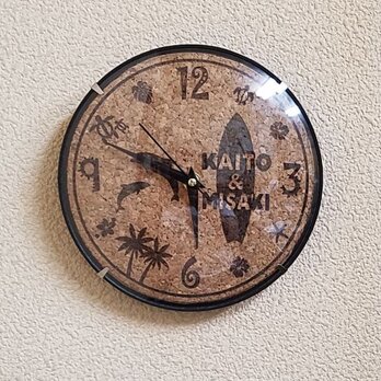 【オリジナル時計】壁掛け時計　海　コルクの画像