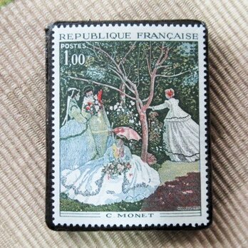 フランス　美術切手ブローチ6195の画像