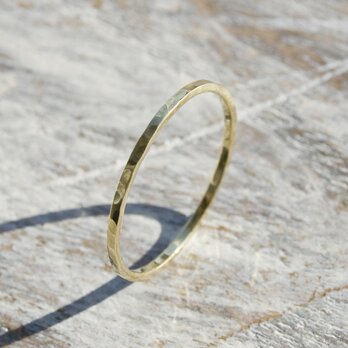 鎚目 ブラスフラットリング 1.0mm幅 でこぼこ 真鍮｜BRASS RING 指輪 シンプル アクセサリー｜164の画像