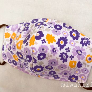 フィルターポケット付き♬立体マスク♪花柄ラベンダーの画像