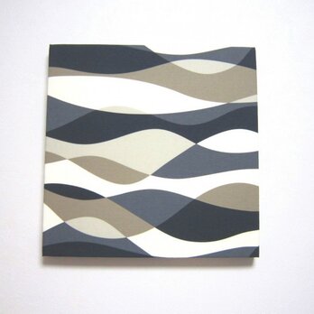 ウェーブ柄のファブリックパネル*ブルー*