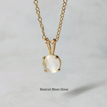 【6月誕生石】月の輝き。ローズカット・ムーンストーンのネックレス　［送料無料］の画像