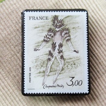 フランス　美術切手ブローチ6200の画像