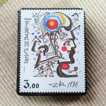フランス　美術切手ブローチ6201の画像