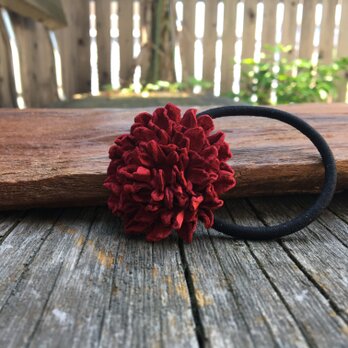 革花のヘアゴム MSPサイズ  ローズレッド-2