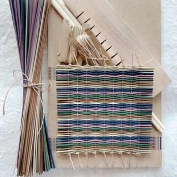 い草手織りコースター作り体験キット（青系5色セット）の画像