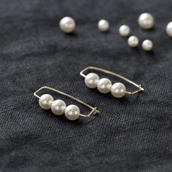 Swarovski Pearl Pin Pierce K14GF 5047の画像