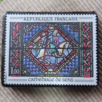 フランス　美術切手ブローチ6209の画像
