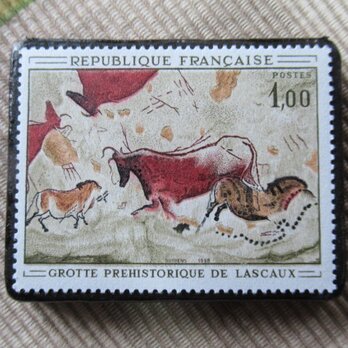 フランス　美術切手ブローチ6210の画像