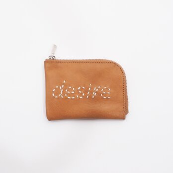 cow leather wallet [desire]（黄）11×8/小銭入れ/カード入れ/sw001dの画像