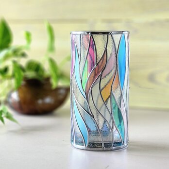 受注：GlassArt☆ガラス円形花瓶『光明』の画像