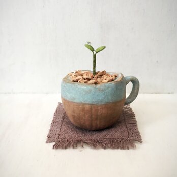3802.bud 粘土の鉢植え マグカップの画像