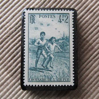 フランス　 切手ブローチ 6224の画像