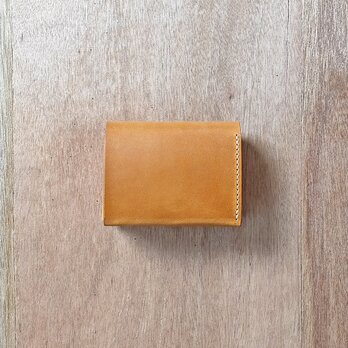 【二つ折り財布 キャメル】本革 プルアップレザー ミニ財布の画像