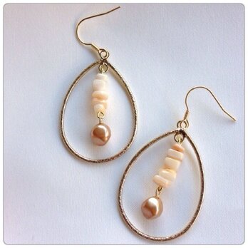 パールとシェル♡goldピアス