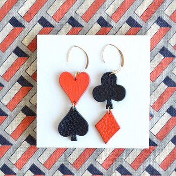 Tramp ~pattern~ 【レザーピアス/イヤリング 】