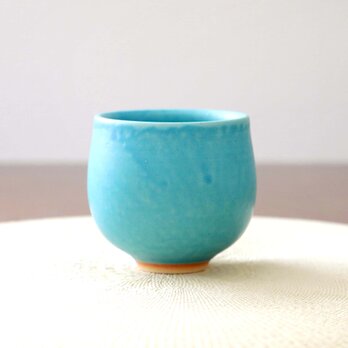ふっくら丸い トルコ青マット釉のカップの画像
