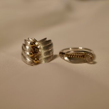 リング/指輪 Cycad-black tourmaline in quartz ring #13(right side)の画像