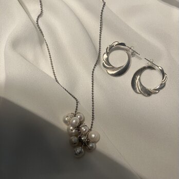 ネックレス Vintage ball chain pearl necklaceの画像