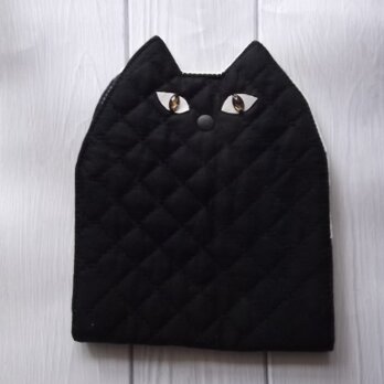 黒猫のマスク仮置き兼マスクケースの画像