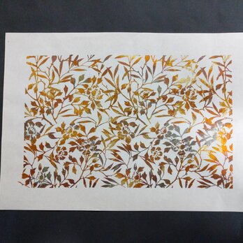 ギルディング和紙A3サイズ　椿　生成和紙　黄混合の画像