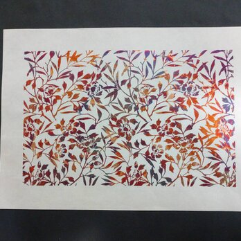 ギルディング和紙A3サイズ　椿　生成和紙　赤混合の画像