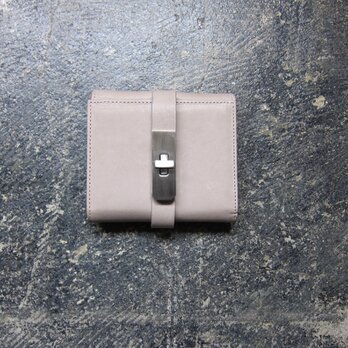 オイルレザーミニウォレット（グレージュ×金具マットシルバー）