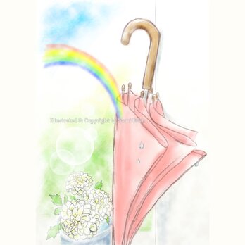 「誰かの傘になる人へ-ピンク-」 ポストカード[2枚組]の画像
