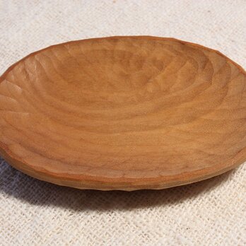 豆皿（楕円）カツラ材の画像