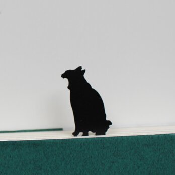 黒猫のしおり,ブックマーク　[あくび]　（読書,本,プレゼント,母の日,CAT,BOOKMARK）の画像