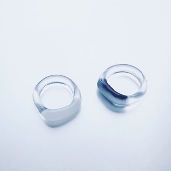 Trapèze shaped Ring / Black or Whiteの画像