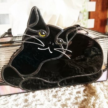 黒猫さんのティッシュボックス:コンパクトサイズの画像