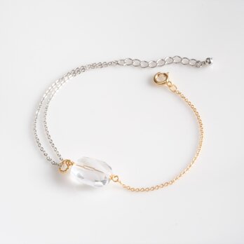 quartz bracelet：クオーツ　バイカラーチェーン　ブレスレットの画像