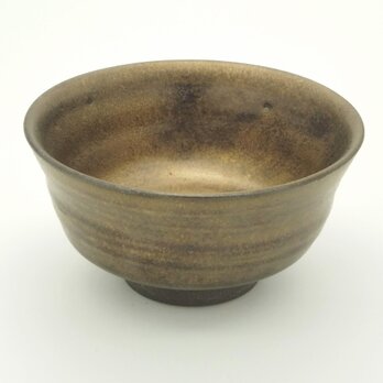 ブロンズ釉飯碗 （黒土）の画像
