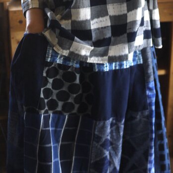 久留米絣反物からギャザースカートの画像