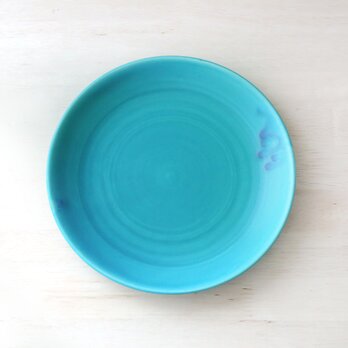 トルコ青マット釉のプレート皿の画像