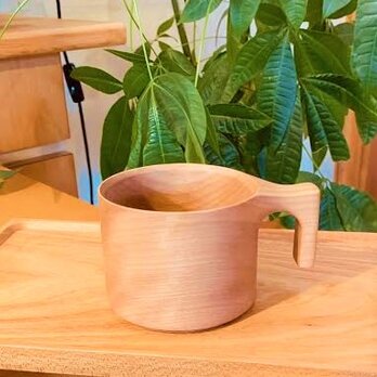 【 人気シリーズ・プレゼントにも】たっぷり入る 木製マグカップ　wooden mag　桜 0049の画像