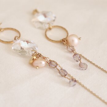 crystal and hoop earrings - type bの画像