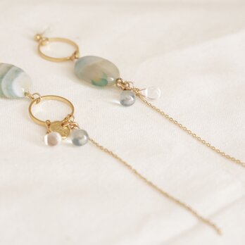 crystal and hoop earrings - type dの画像