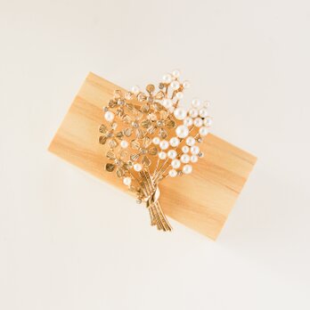 『優雅なブローチシリーズ〜ゴールドの花束のブローチ』の画像